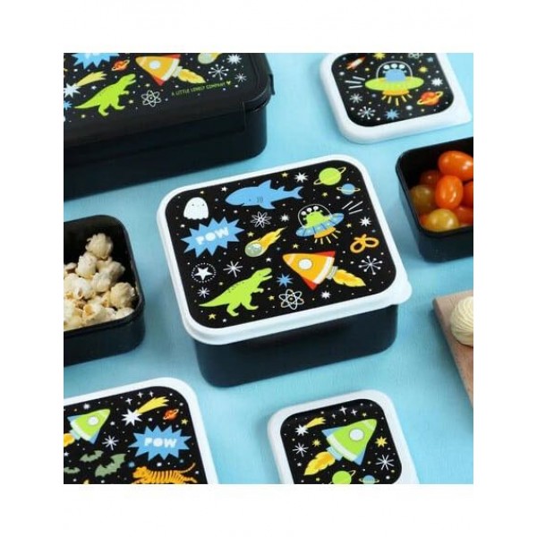 A little lovely company: Σετ 4 δοχεία φαγητού Lunch & Snack Box - Galaxy