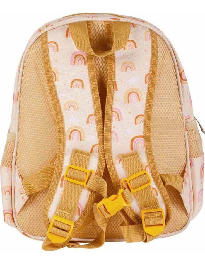 A Little Lovely Company Rainbows School Bag Backpack Kindergarten in Gold color L27 x W19 x H32cm 13lt