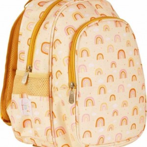 A Little Lovely Company Rainbows School Bag Backpack Kindergarten in Gold color L27 x W19 x H32cm 13lt