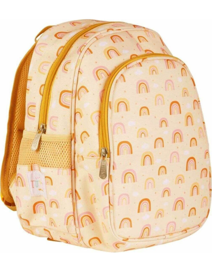 A Little Lovely Company Rainbows School Bag Backpack Kindergarten in Gold color L27 x W19 x H32cm 13lt