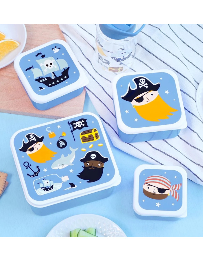 A Little Lovely Company Plastic Kids Lunch Set Multicolour