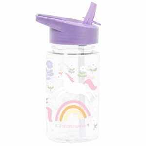 A Little Lovely Company Kids Plastic Water Bottle with unicorn
