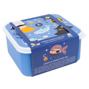 A little lovely company: Σετ 4 δοχεία φαγητού Lunch & Snack Box -Pirates