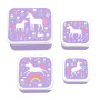 A Little Lovely Company Kids Set Lunch Plastic Box unicorn