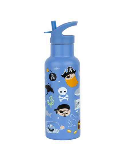 A Little Lovely Company Kids Water Bottle Thermos Pirates Stainless Steel with Straw 500ml A Little Lovely Company Kids Water Bottle Thermos Pirates Stainless Steel with Straw 500ml