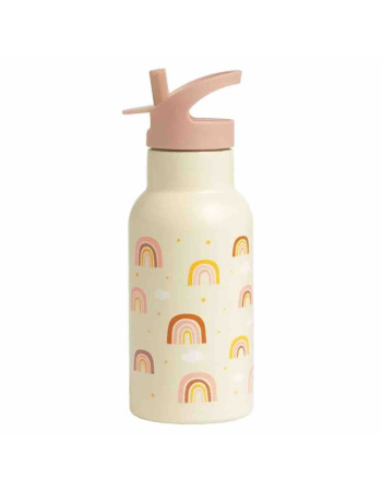 A Little Lovely Company Kids Stainless Steel Thermos Water Bottle Rainbow Pink 350ml