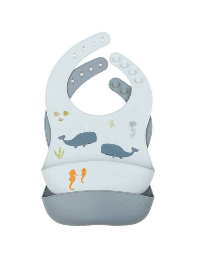 Silicone bibs set of 2: Ocean