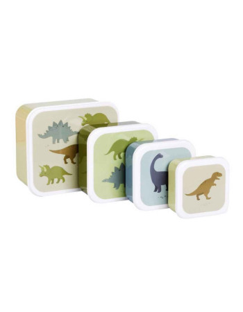  Σετ 4 δοχεία φαγητού Lunch & Snack Box Dinosaurs