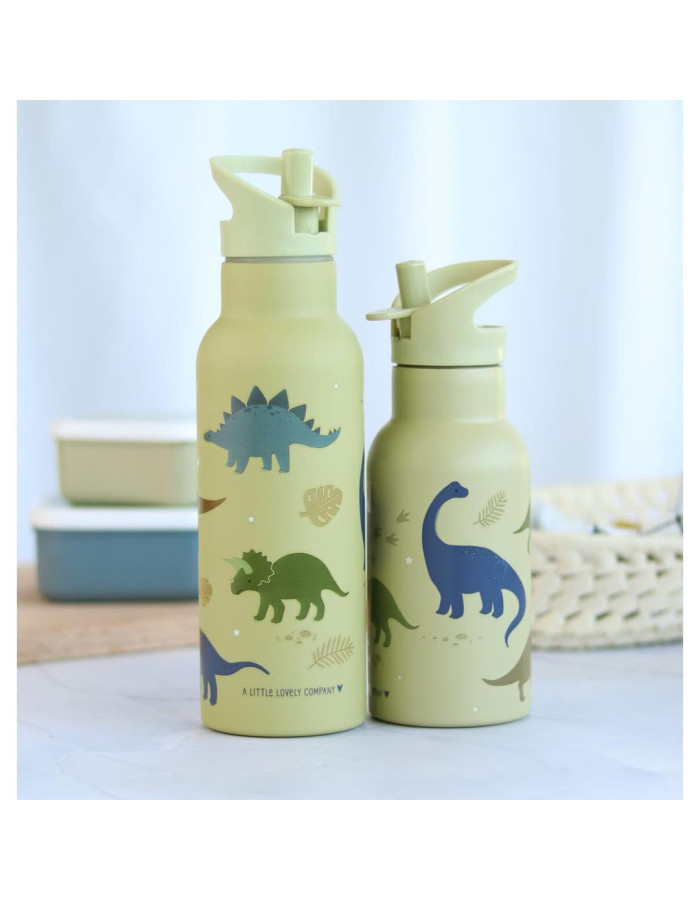 A Little Lovely Company Kids Water Bottle Thermos Stainless Steel with Straw 500ml