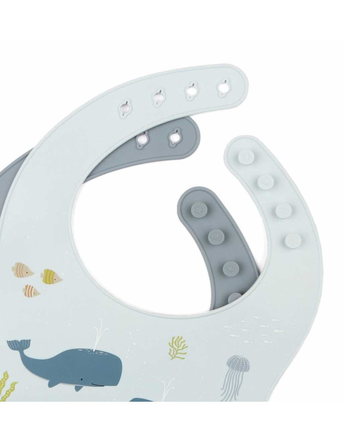 Silicone bibs set of 2: Ocean
