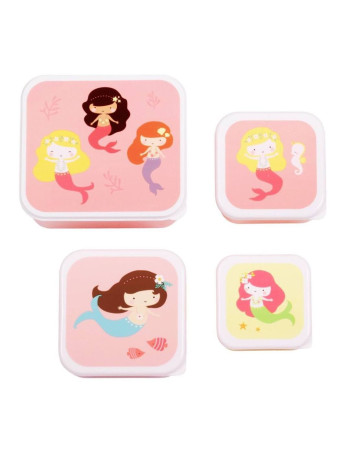 Set 4  Lunch & Snack Box Mermaids