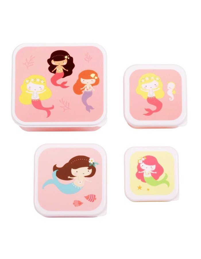 Σετ 4 δοχεία φαγητού Lunch & Snack Box Mermaids