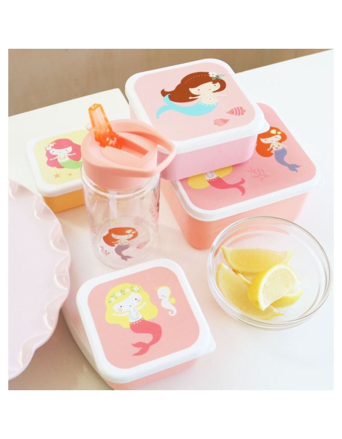 Σετ 4 δοχεία φαγητού Lunch & Snack Box Mermaids