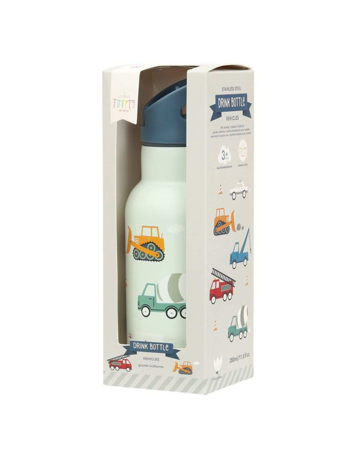 A Little Lovely Company Stainless Steel Mug Thermos with Straw  350ml Vehicles