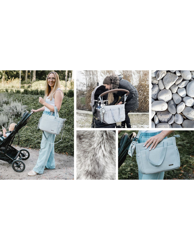 Babyono Shoulder/Hand Diaper Bag Grey