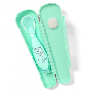 BabyOno: Educational silicone spoon mint color