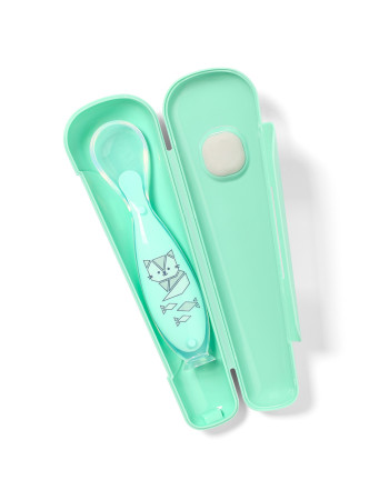 BabyOno: Educational silicone spoon mint color