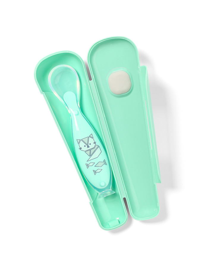 BabyOno: Educational silicone spoon mint color