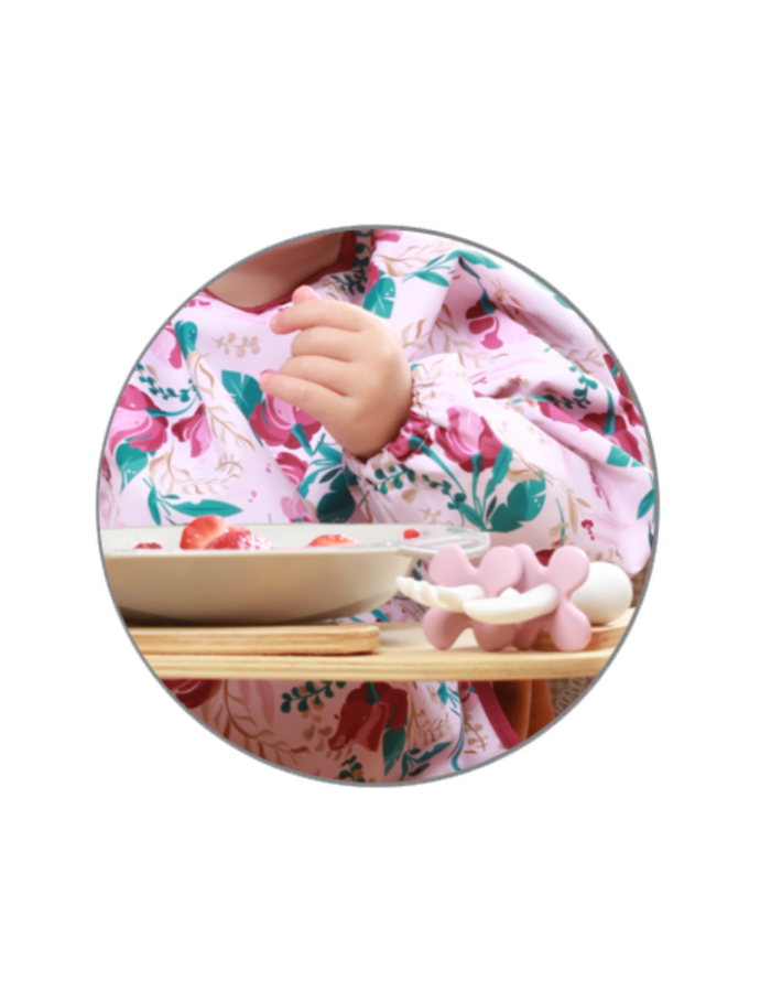 BabyOno: Αδιάβροχη σαλιάρα με μακρύ μανίκι 2-4years - FLORAL