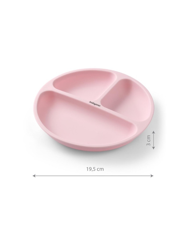 Babyono Baby Food Plate made of Silicone Pink Babyono Baby Food Plate made of Silicone Pink