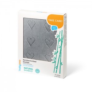 Babyono Blanket Nursery Swaddling Blankets Knitted grey 75x100cm.