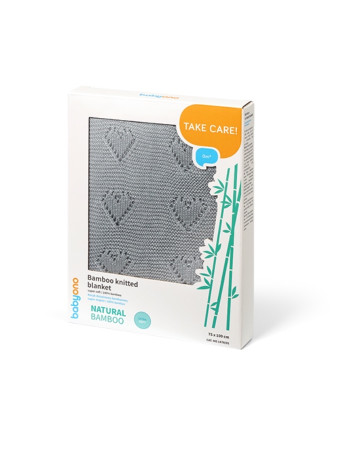 Babyono Blanket Nursery Swaddling Blankets Knitted grey 75x100cm.