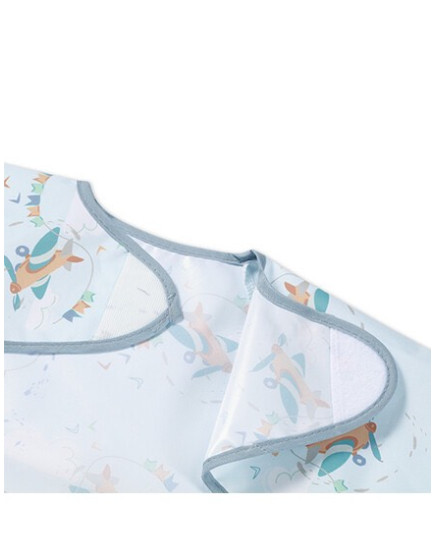 Babyono Waterproof Coverall Fabric with Hoop & Loop Fastener, Pocket & Sleeves Multicolored for 6 m+