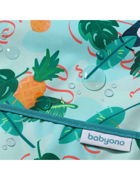 Babyono Waterproof Coverall Fabric with Hoop & Loop Fastener, Pocket & Sleeves Multicolored for 6 m+