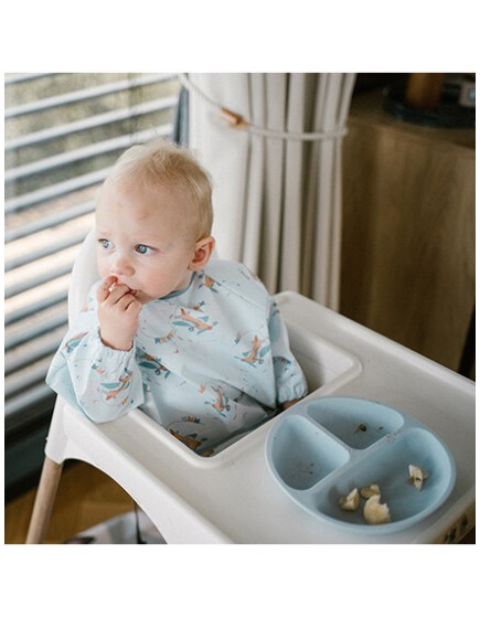 Babyono Waterproof Coverall Fabric with Hoop & Loop Fastener, Pocket & Sleeves Multicolored for 6 m+
