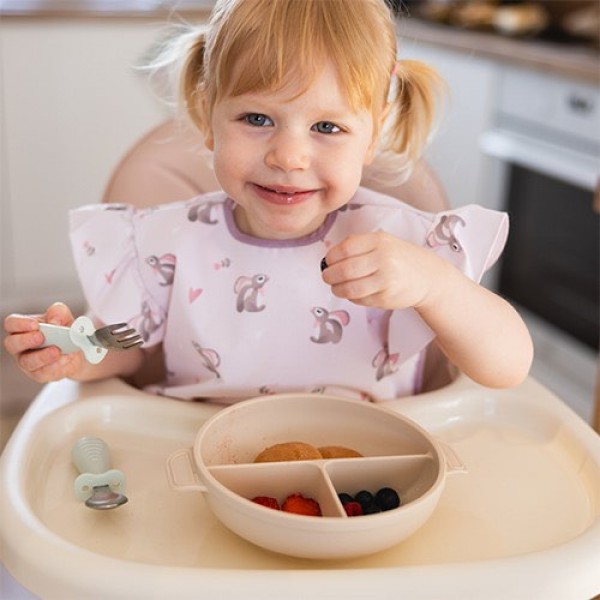 Babyono Baby Food Plate made of Silicone Beige