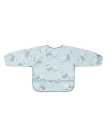 Babyono Waterproof Coverall Fabric with Hoop & Loop Fastener, Pocket & Sleeves Multicolored for 6 m+