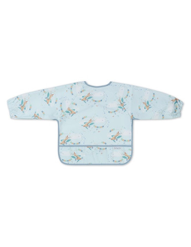 Babyono Waterproof Coverall Fabric with Hoop & Loop Fastener, Pocket & Sleeves Multicolored for 6 m+