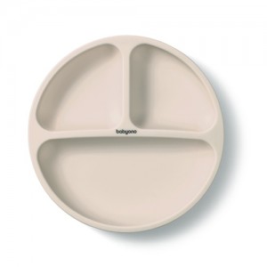 Babyono Baby Food Plate made of Silicone Beige