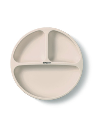 Babyono Baby Food Plate made of Silicone Beige Babyono Baby Food Plate made of Silicone Beige