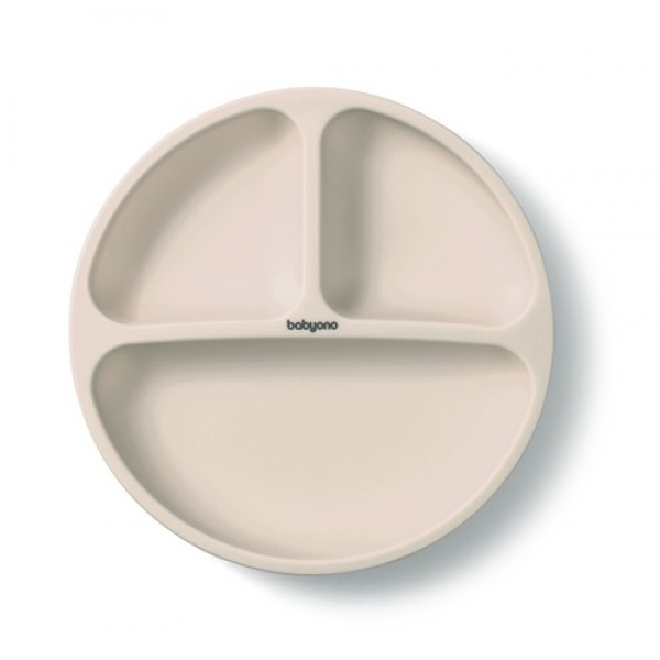 Babyono Baby Food Plate made of Silicone Beige