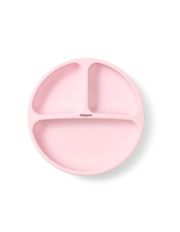 Babyono Baby Food Plate made of Silicone Pink Babyono Baby Food Plate made of Silicone Pink