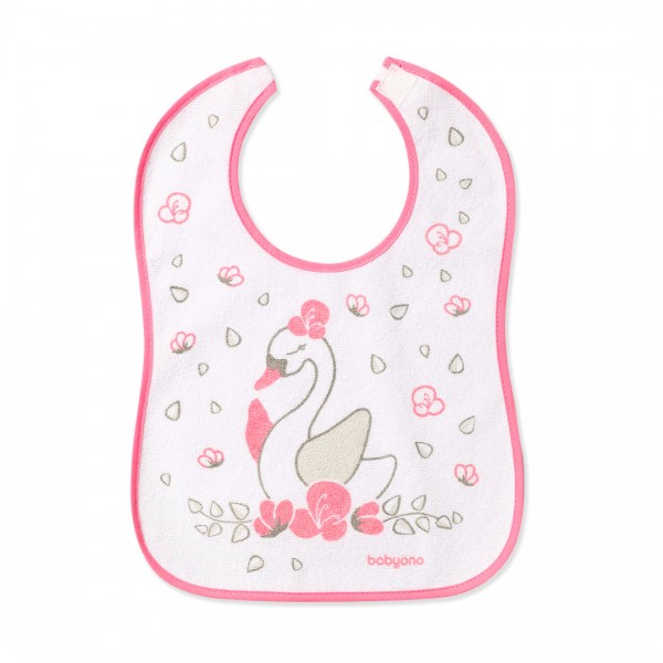 BabyOno: Σαλιάρα Βαμβακερή - Αδιάβροχη 9m+ -Σχεδόν τρώω μόνο μου! κύκνος