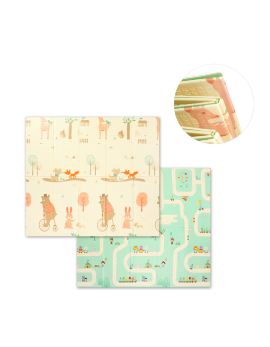 Babyono: Folding Double-Sided Foam Floor Puzzle 180 x 200 cm