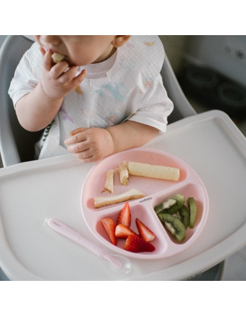 Babyono Baby Food Plate made of Silicone Pink