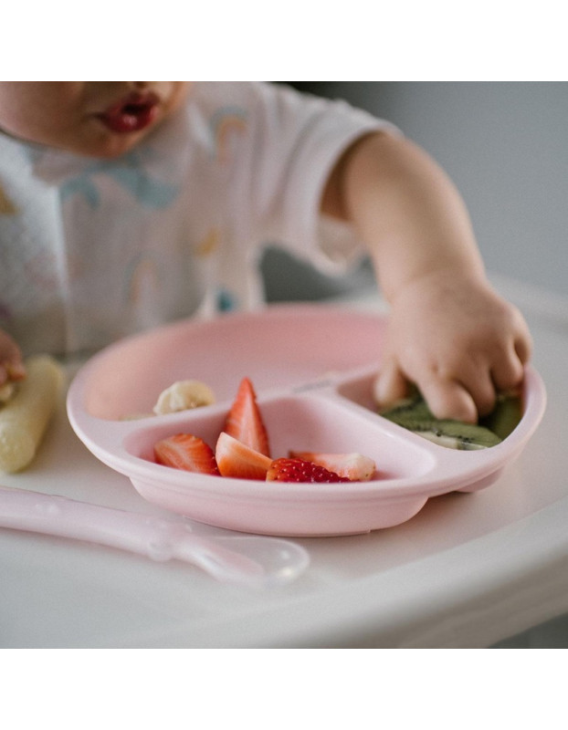 Babyono Baby Food Plate made of Silicone Pink Babyono Baby Food Plate made of Silicone Pink