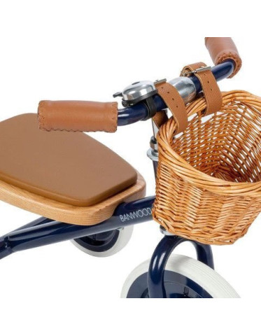 Banwood Kids Tricycle with Storage Basket & Push Handle for 2-6 Years Blue