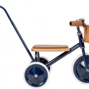 Banwood Kids Tricycle with Storage Basket & Push Handle for 2-6 Years Blue