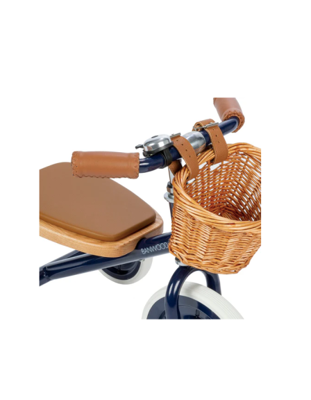 Banwood Kids Tricycle with Storage Basket & Push Handle for 2-6 Years Blue
