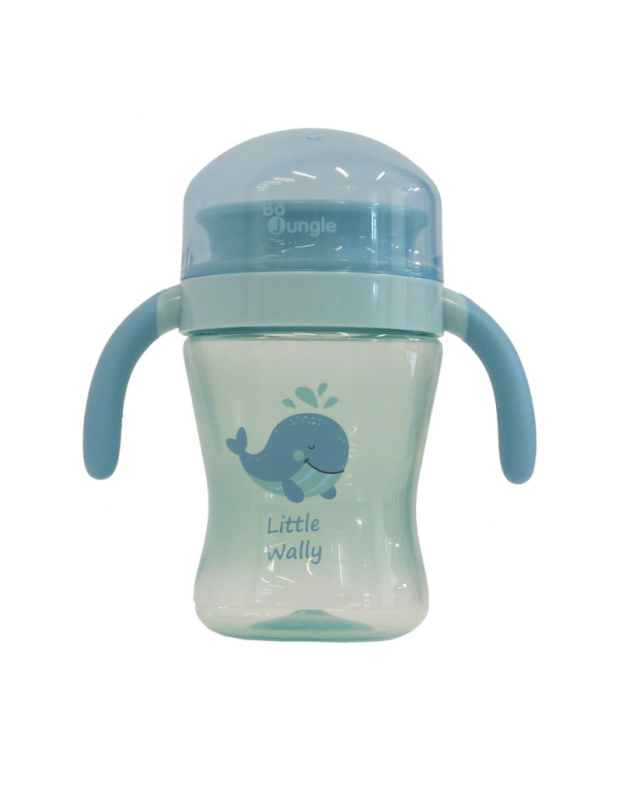 Bo Jungle: 360° educational childrens cup with handles and lid - 240 ml - whale