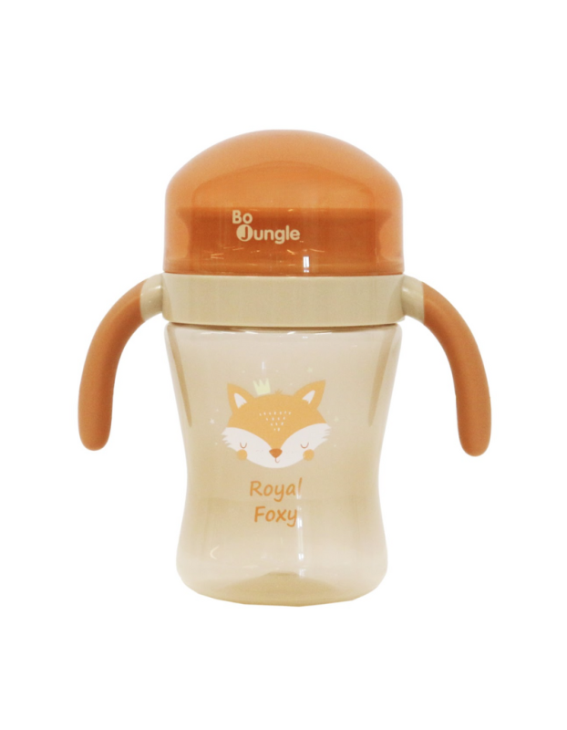Bo Jungle: 360° educational childrens cup with handles and lid - 240 ml - Foxy