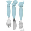 Bo Jungle Metal Baby Cutlery Set B-Silicone 3pcs Blue