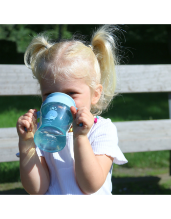 Bo Jungle: 360° educational children's cup with handles and lid - 240 ml - whale