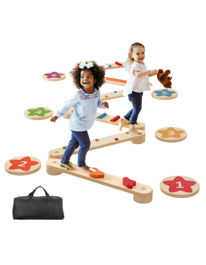 Kids Balance Beam Stepping Stones Gym Obstacle Children Balance Board
