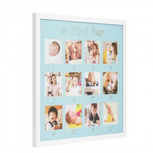 Κορνίζα 12 φωτογραφιών για το πρώτο έτος - γαλάζιο Κορνίζα 12 φωτογραφιών για το πρώτο έτος - γαλάζιο