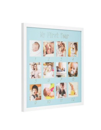 Frame of 12 photos for the first year - blue